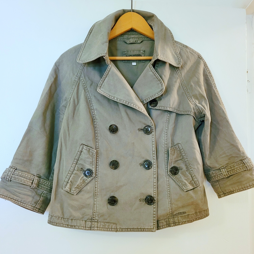 Kismet Green Pea Coat with Wide Collar